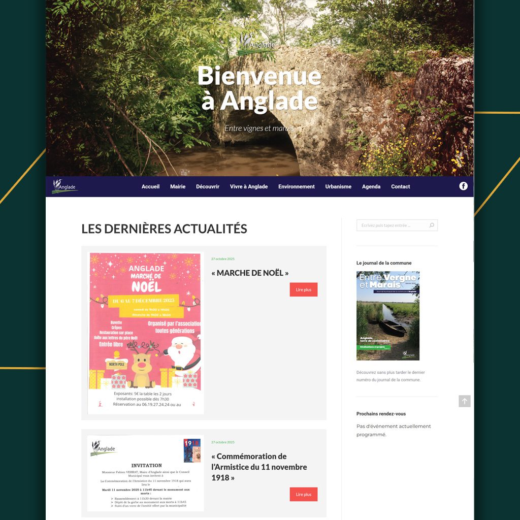 Site internet de la commune d'Anglade